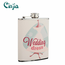 Elegant Stainless Steel Wedding Series Hip Flask for Gift (XF-830)